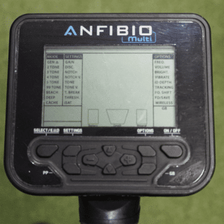 USED Nokta Anfibio Multi Metal Detector - Front View of the control box